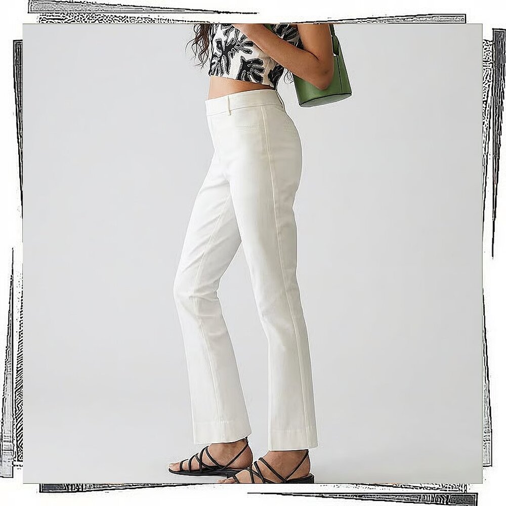 NWT: White Slim Kick Flare Pants (2) by Maeve - Picture 2 of 4